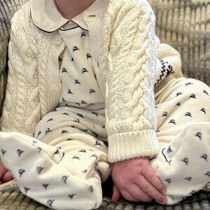 Ralph Lauren Cream and Navy Baby Set